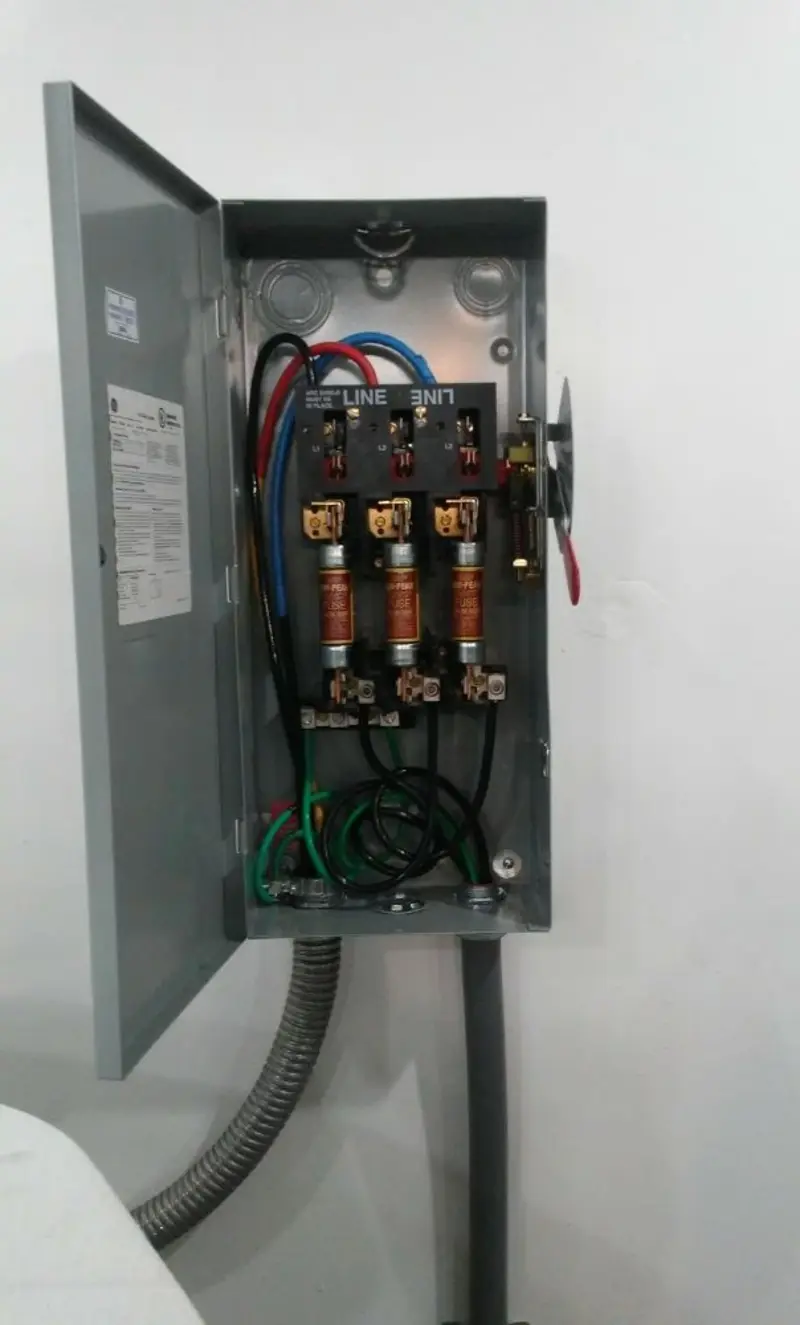 Three-phase disconnect switch installed for Electrical Wiring & Rewiring in New Castle